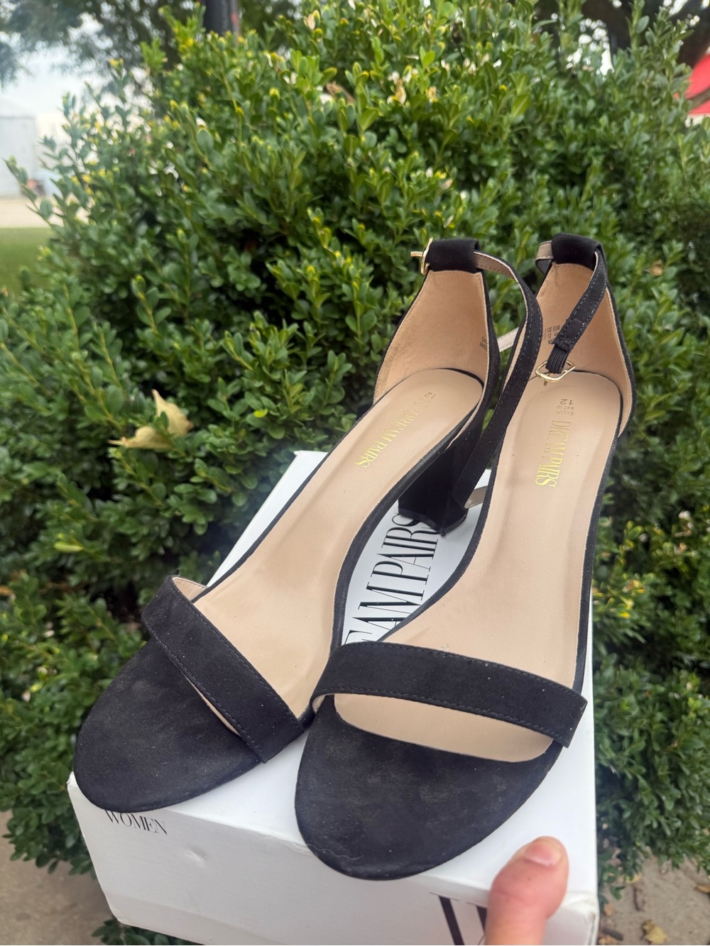 Black Ankle-Strap Block Heel Sandals - Women